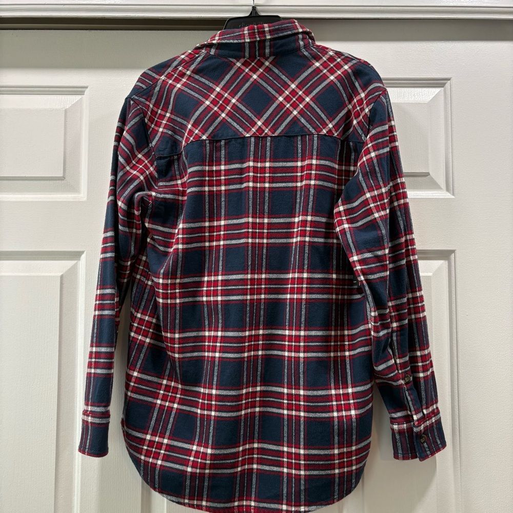 NWT Tna Aritzia Taylor Plaid Oversized Flannel Total Eclipse Deep Red Size XS - Picture 2 of 12